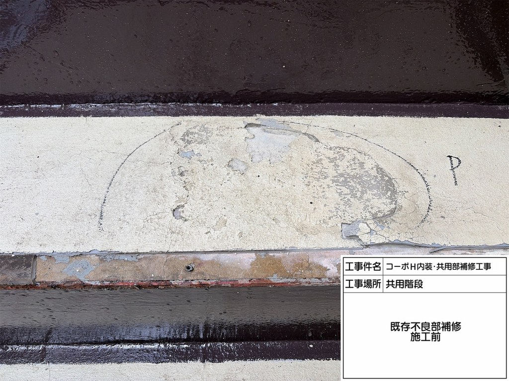 練馬区 コーポH 共用階段改修工事 不良部の確認