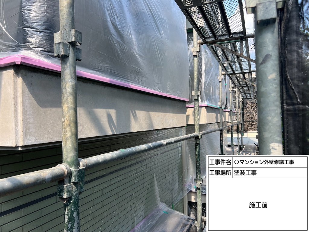 西東京市 Oマンション 外構塀改修工事 建物まわり 施工前