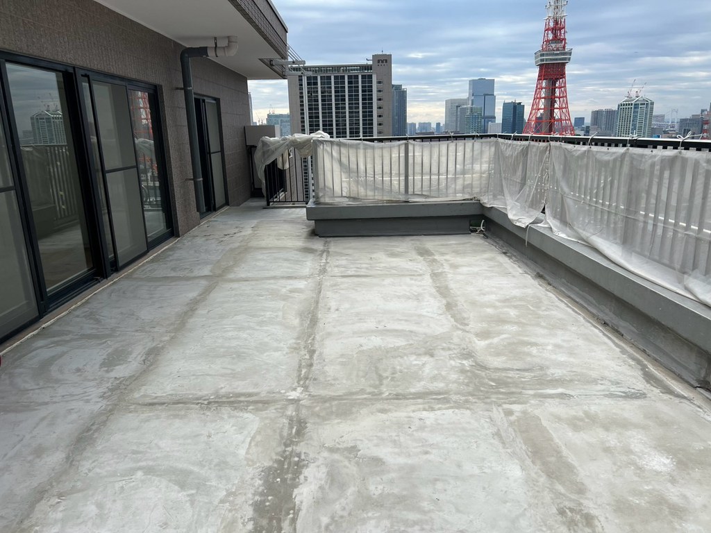 港区 Rビル バルコニー防水改修工事 バルコニー 施工前