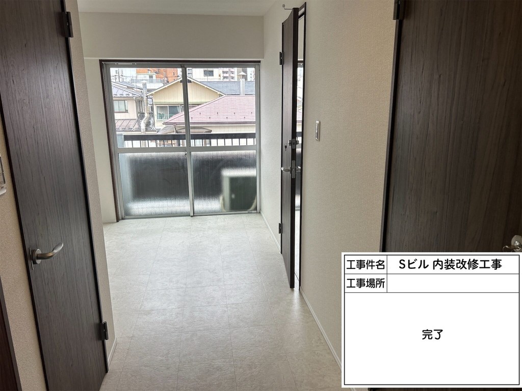 江戸川区 Sビル 内装改修工事 入口まわり 施工完了